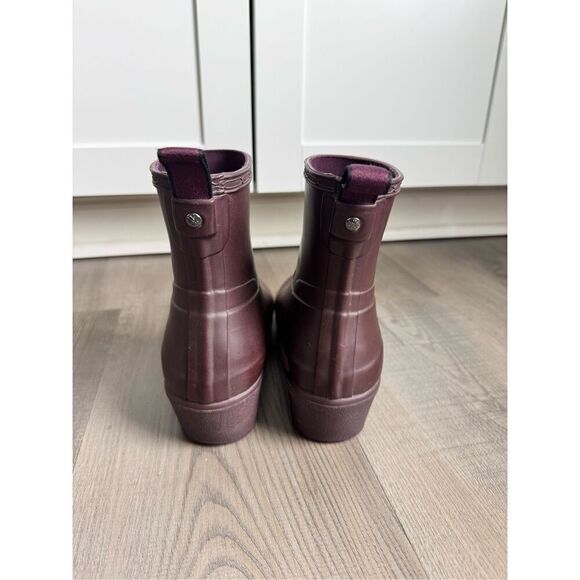 HUNTER Refined Low Heel Ankle Matt Boot Oxblood Size 5 Rainboots - Picture 6 of 10
